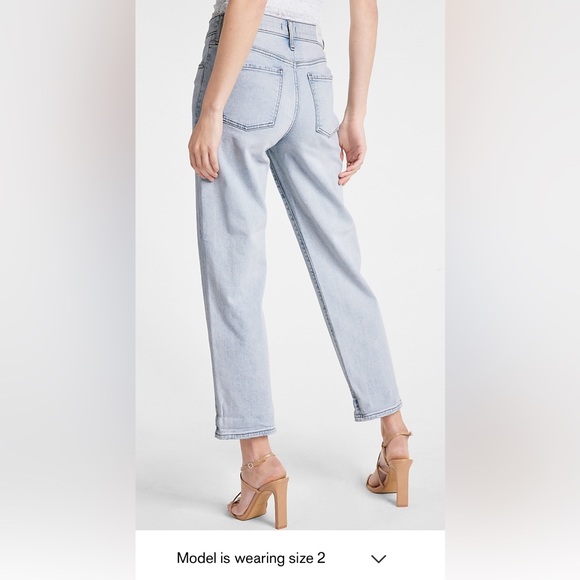 Express Mid Rise Blue Tinted Boyfriend Jeans Size 8L (worn once) - Picture 2 of 7